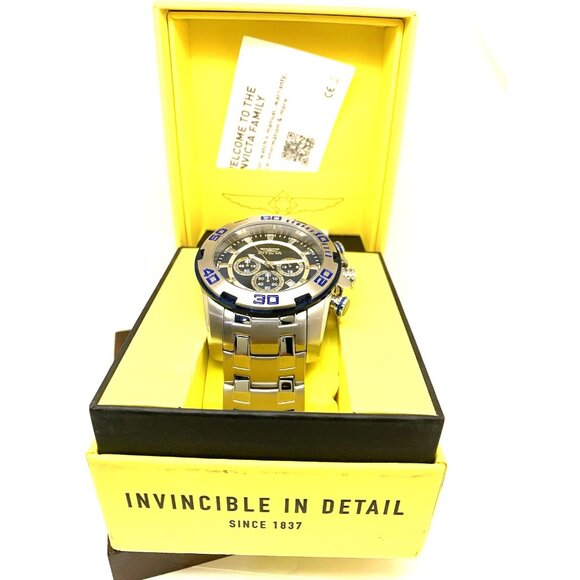 Invicta Men's Watch 22319 Pro Diver Quartz Chronograph Blue Silver Dial Steel - Picture 3 of 15